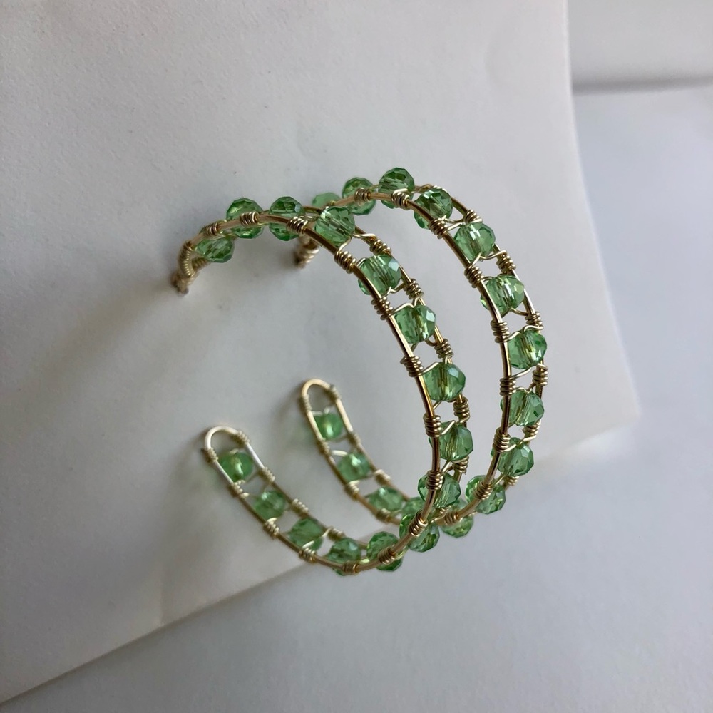 Light Green Glass Hoops